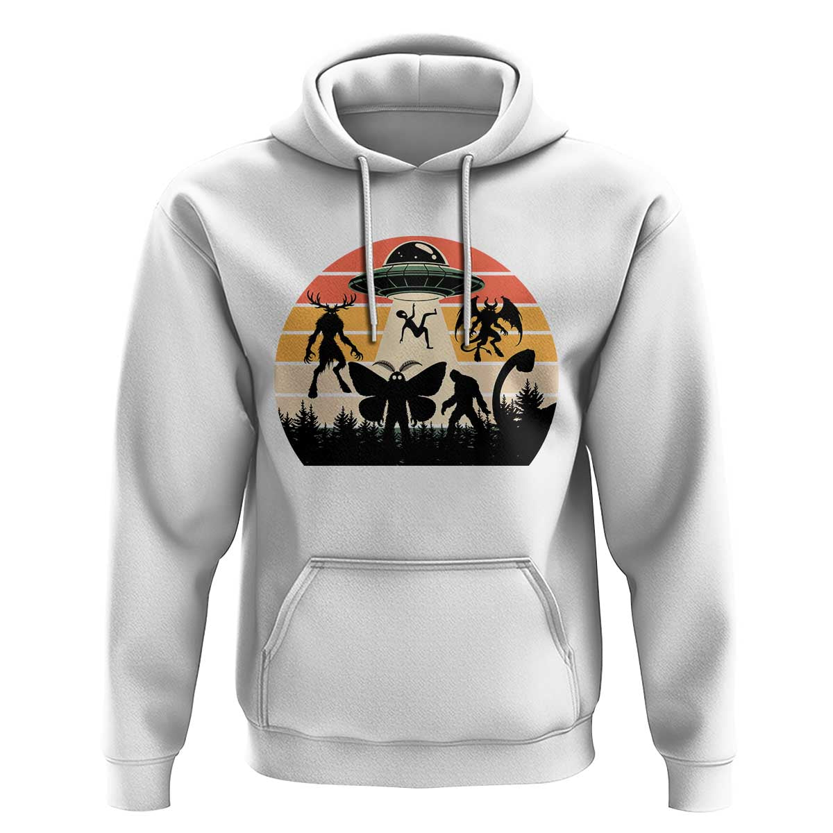 Retro Sunset Cryptid Squad Hoodie Cryptid Lover Gift