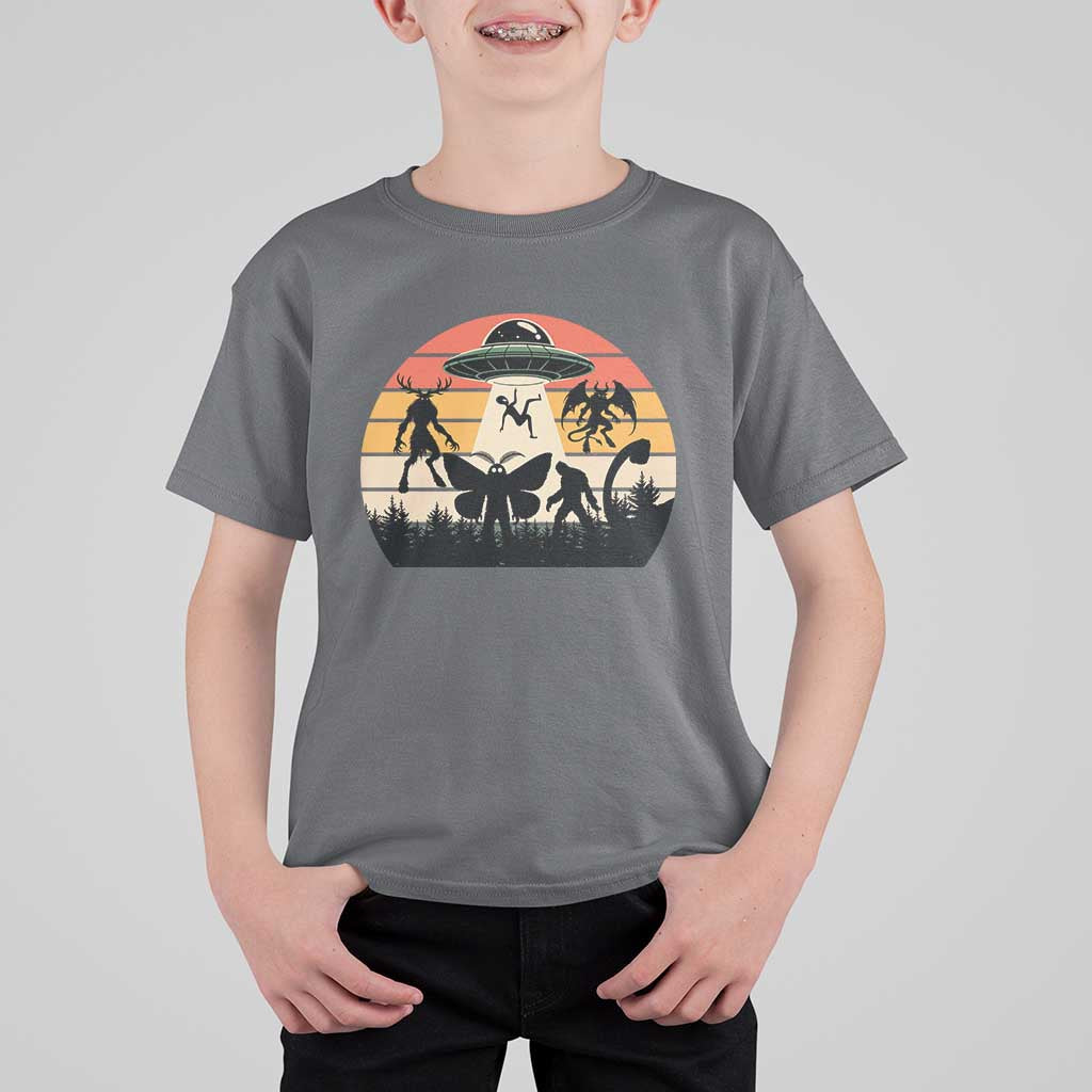 Retro Sunset Cryptid Squad T Shirt For Kid Cryptid Lover Gift