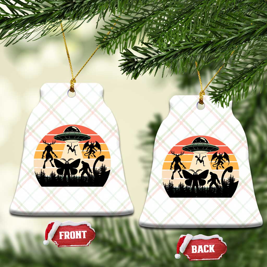 Retro Sunset Cryptid Squad Ceramic Ornament Cryptid Lover Gift