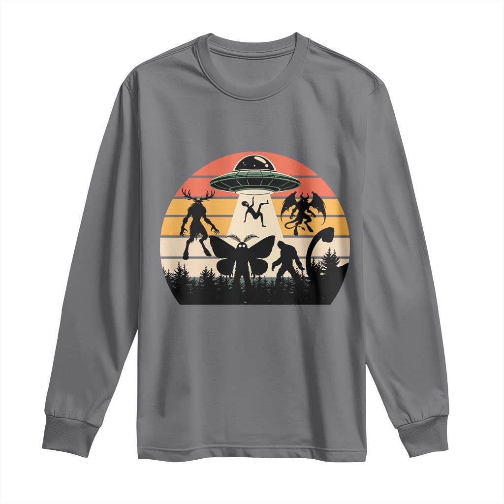 Retro Sunset Cryptid Squad Long Sleeve Shirt Cryptid Lover Gift