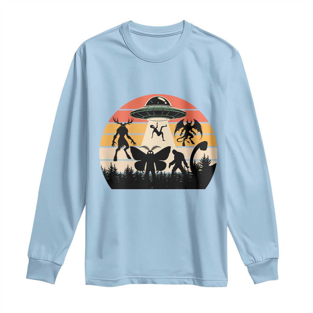Retro Sunset Cryptid Squad Long Sleeve Shirt Cryptid Lover Gift