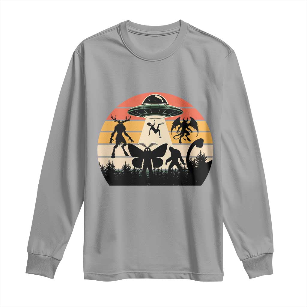Retro Sunset Cryptid Squad Long Sleeve Shirt Cryptid Lover Gift