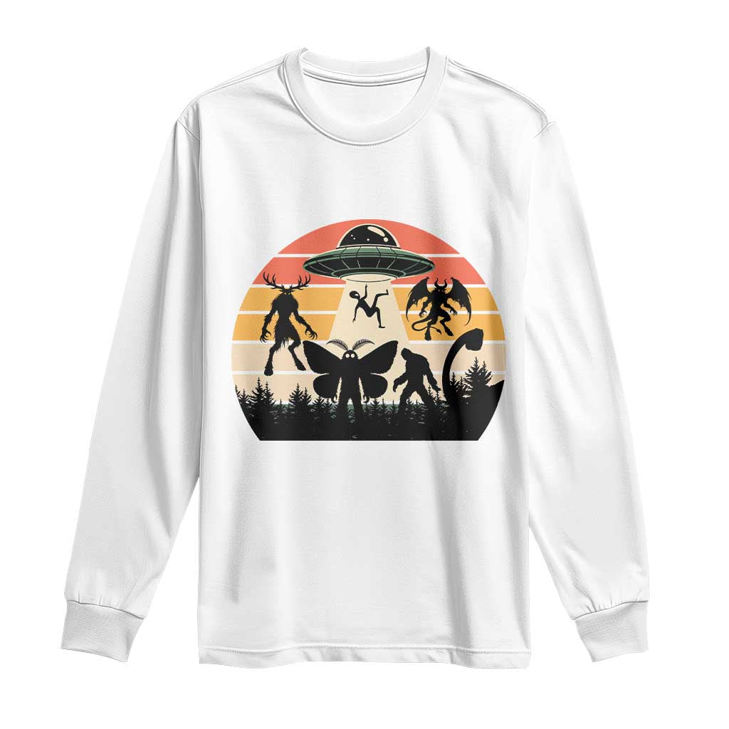 Retro Sunset Cryptid Squad Long Sleeve Shirt Cryptid Lover Gift