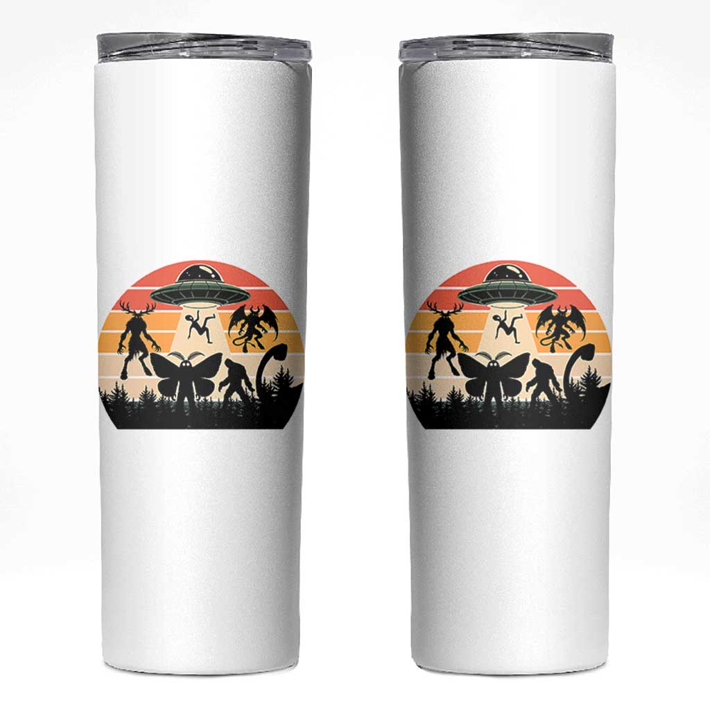 Retro Sunset Cryptid Squad Skinny Tumbler Cryptid Lover Gift