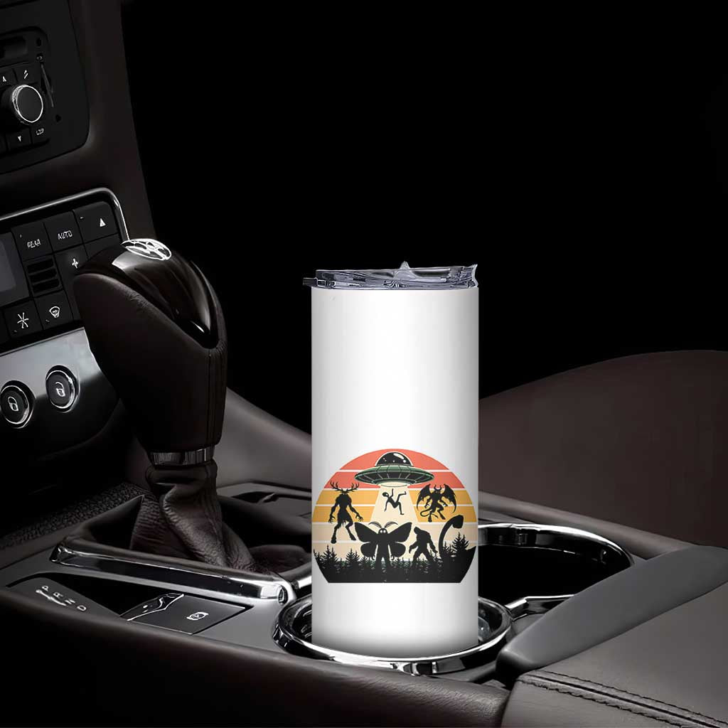 Retro Sunset Cryptid Squad Skinny Tumbler Cryptid Lover Gift