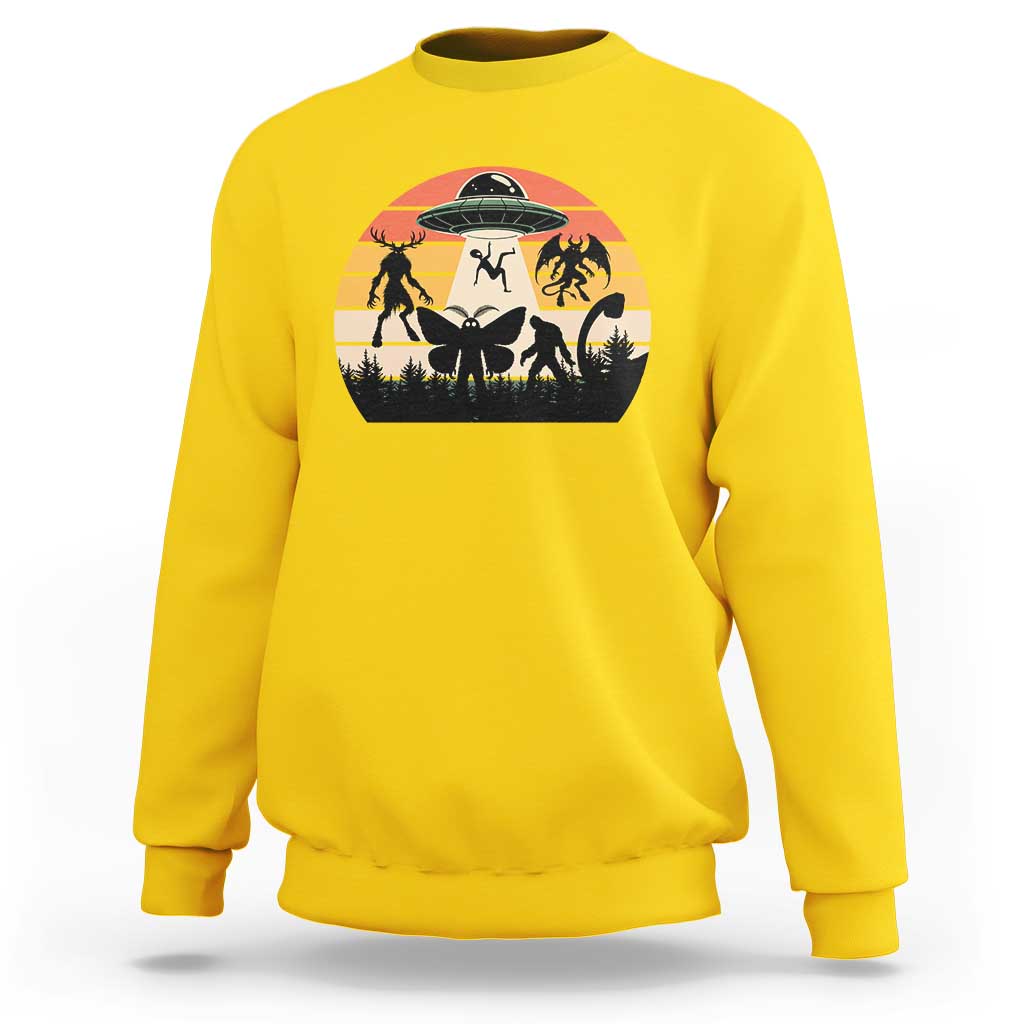 Retro Sunset Cryptid Squad Sweatshirt Cryptid Lover Gift