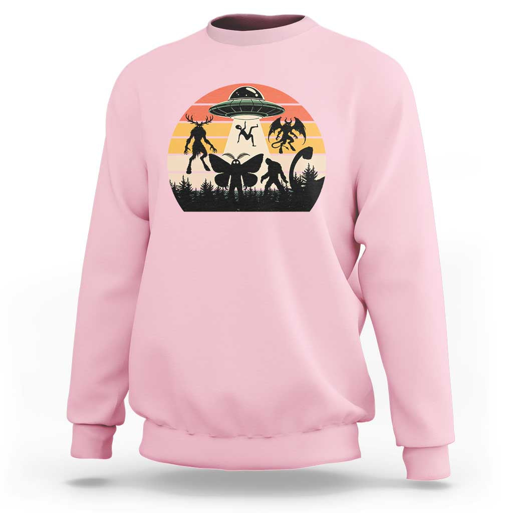 Retro Sunset Cryptid Squad Sweatshirt Cryptid Lover Gift