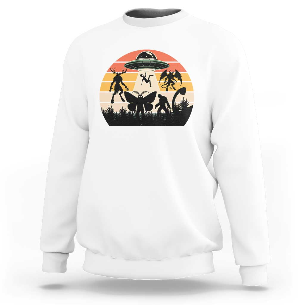 Retro Sunset Cryptid Squad Sweatshirt Cryptid Lover Gift