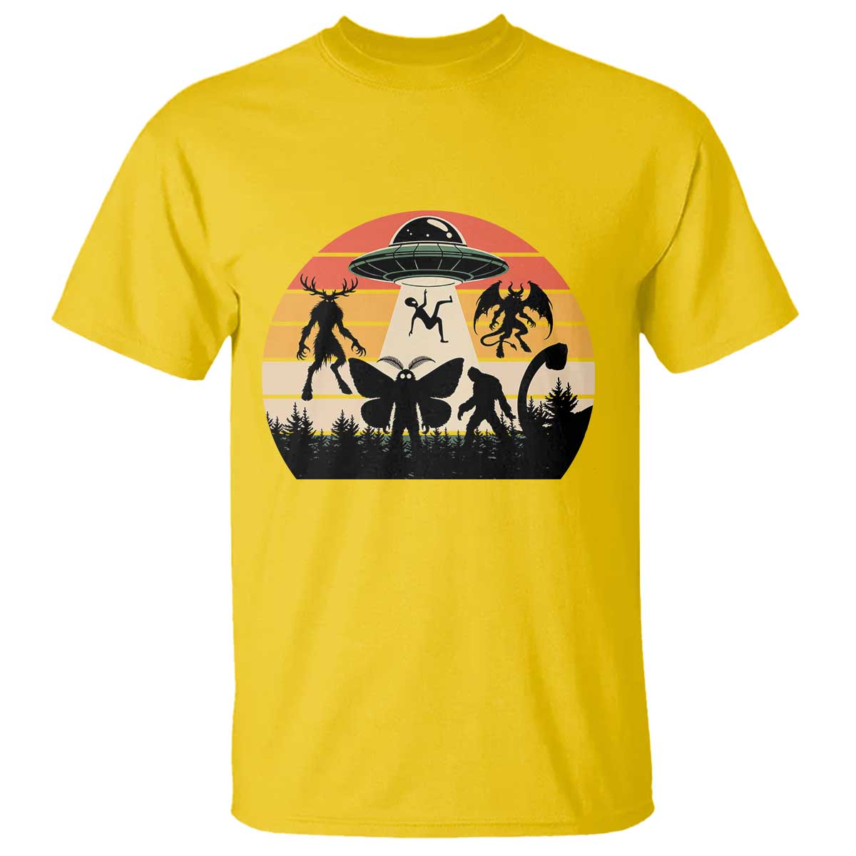 Retro Sunset Cryptid Squad T Shirt Cryptid Lover Gift