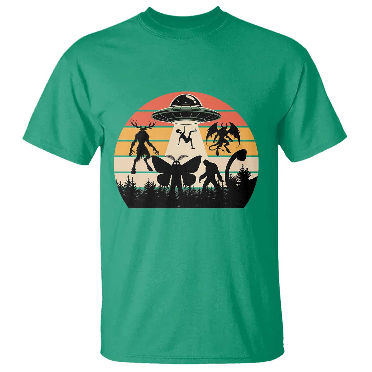 Retro Sunset Cryptid Squad T Shirt Cryptid Lover Gift