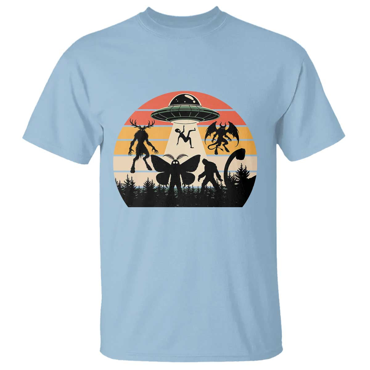Retro Sunset Cryptid Squad T Shirt Cryptid Lover Gift