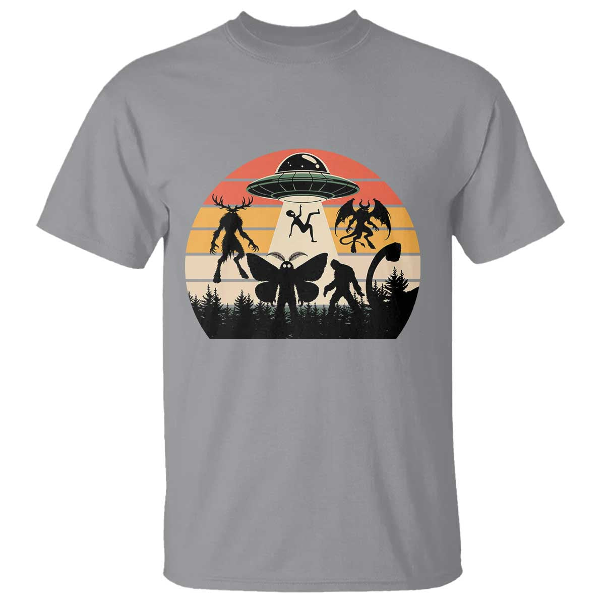 Retro Sunset Cryptid Squad T Shirt Cryptid Lover Gift