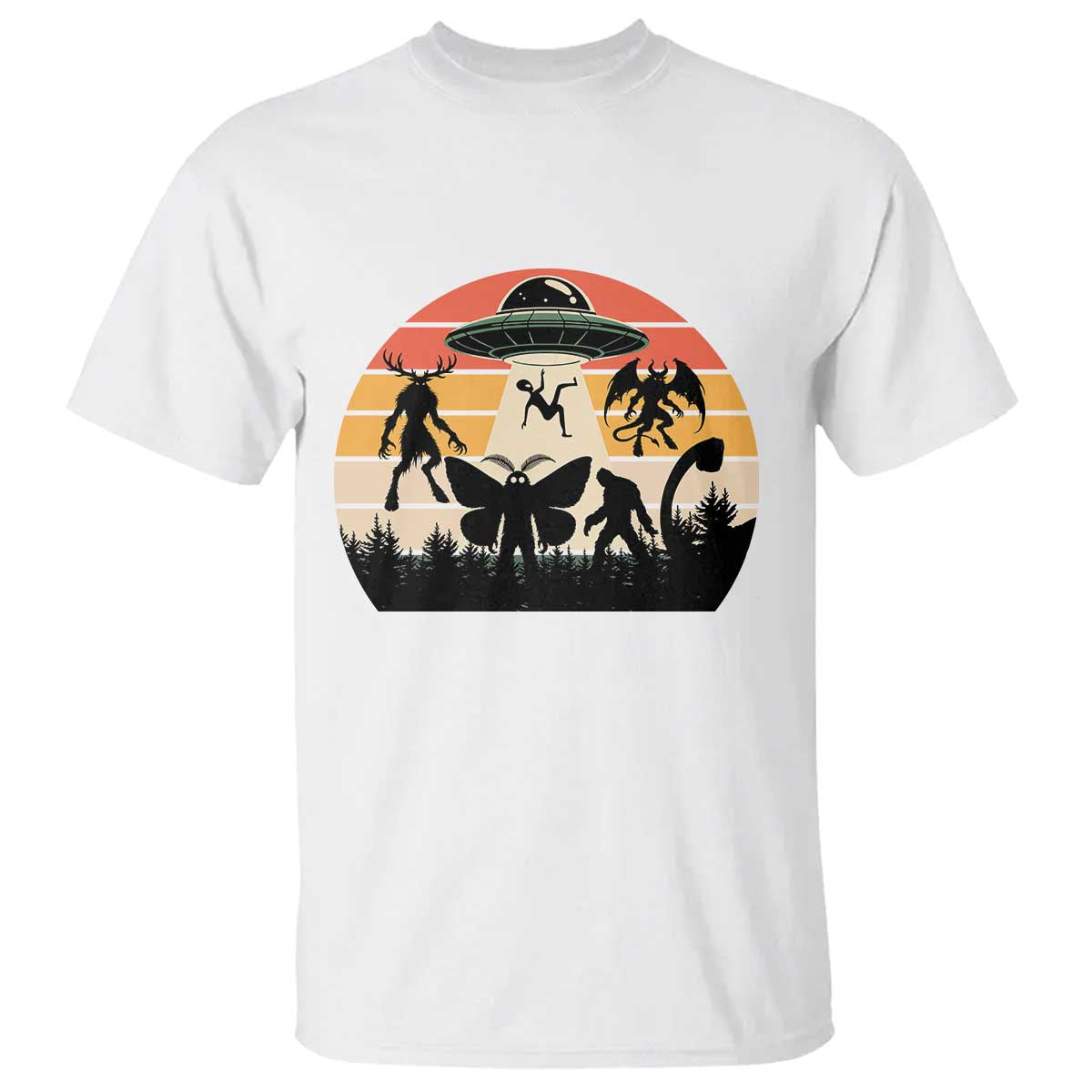 Retro Sunset Cryptid Squad T Shirt Cryptid Lover Gift