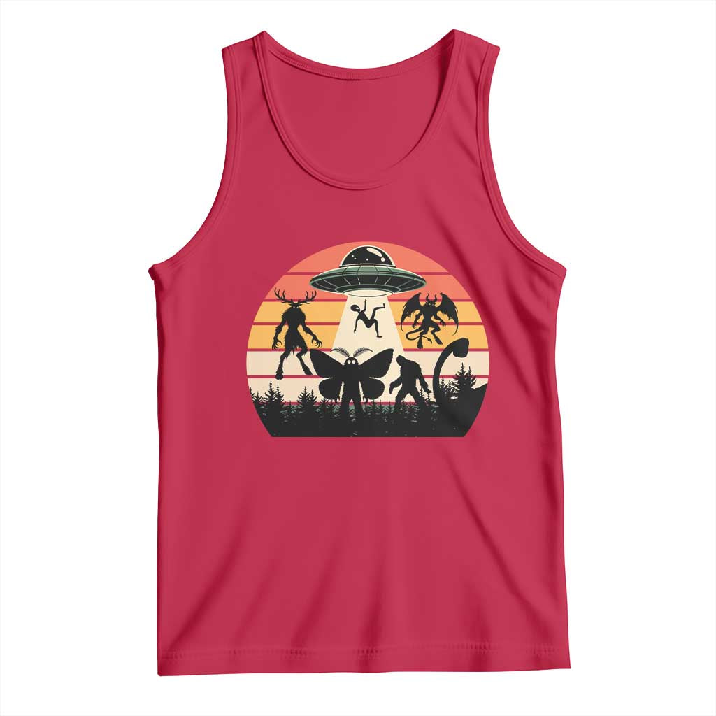 Retro Sunset Cryptid Squad Tank Top Cryptid Lover Gift