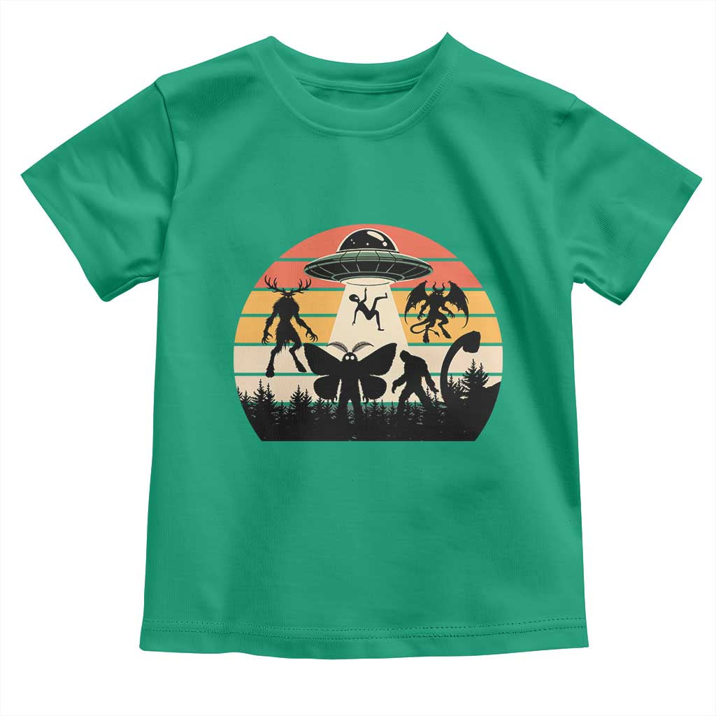 Retro Sunset Cryptid Squad Toddler T Shirt Cryptid Lover Gift