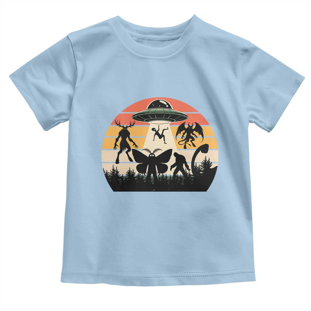 Retro Sunset Cryptid Squad Toddler T Shirt Cryptid Lover Gift