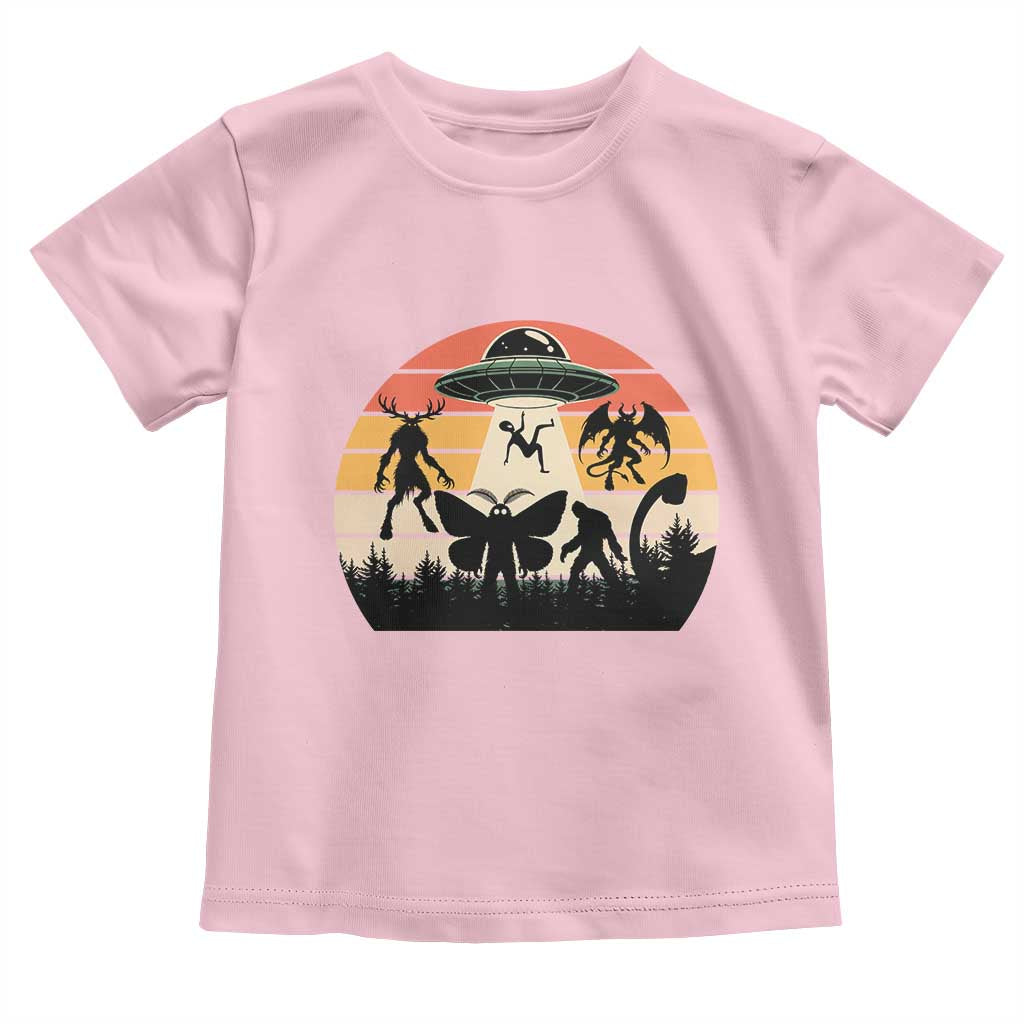 Retro Sunset Cryptid Squad Toddler T Shirt Cryptid Lover Gift