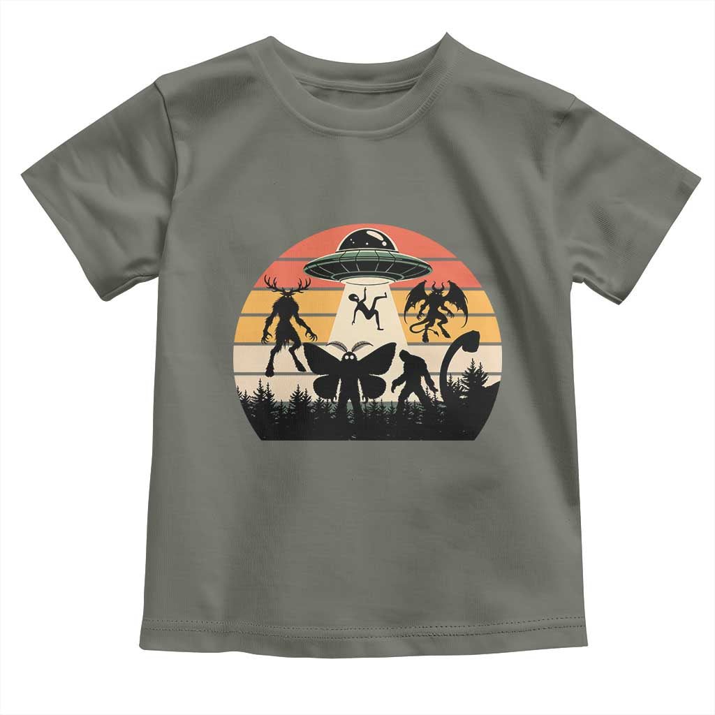 Retro Sunset Cryptid Squad Toddler T Shirt Cryptid Lover Gift