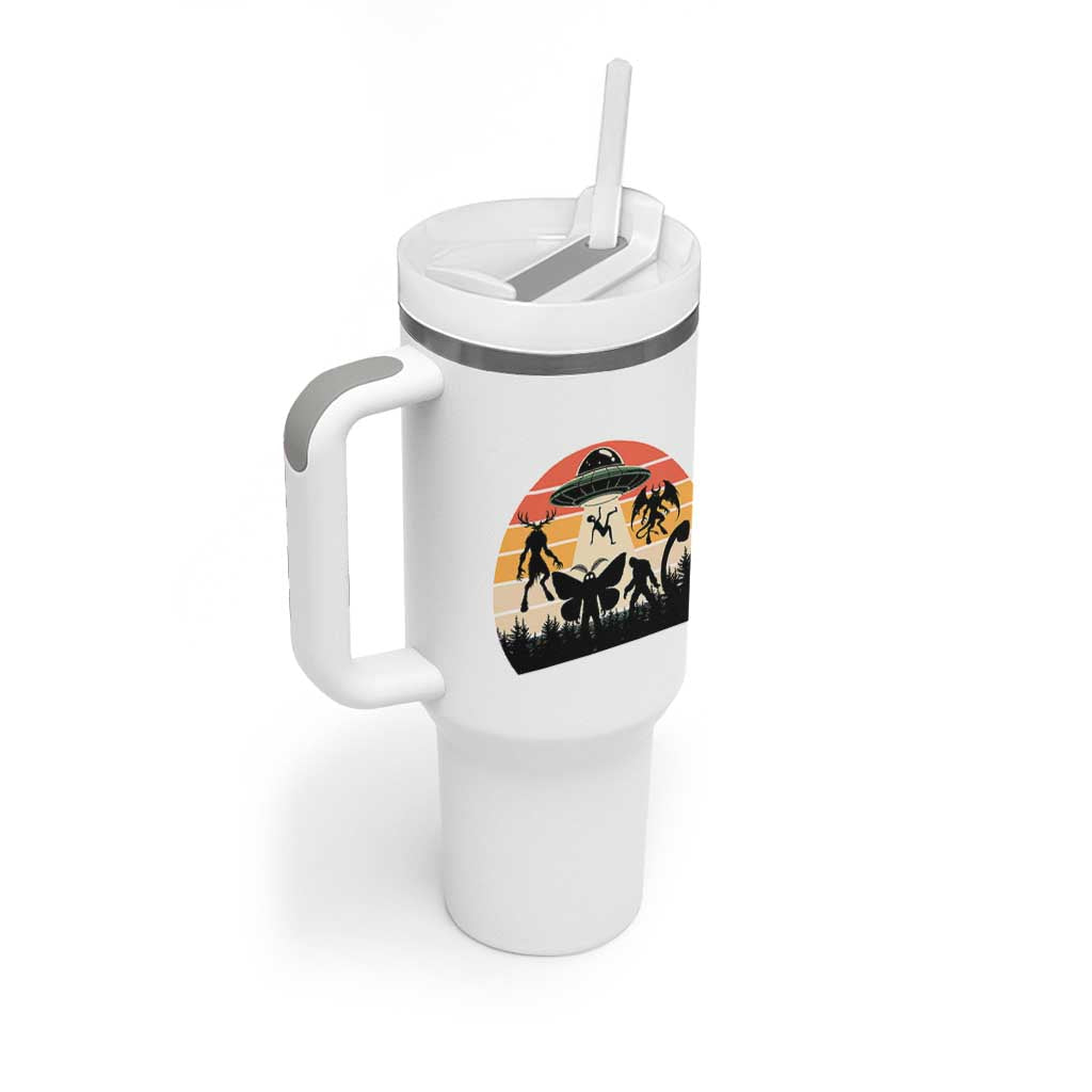Retro Sunset Cryptid Squad Tumbler With Handle Cryptid Lover Gift
