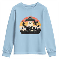 Retro Sunset Cryptid Squad Youth Sweatshirt Cryptid Lover Gift