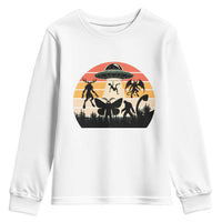 Retro Sunset Cryptid Squad Youth Sweatshirt Cryptid Lover Gift