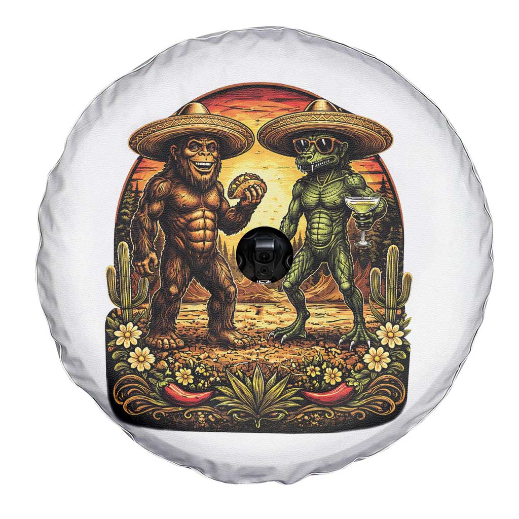 Funny Bigfoot Chupacabra Cinco De Mayo Spare Tire Cover Cryptid Lover Gift