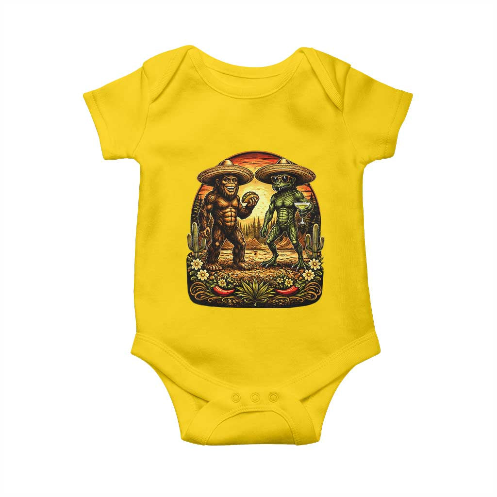Funny Bigfoot Chupacabra Cinco De Mayo Baby Onesie Cryptid Lover Gift