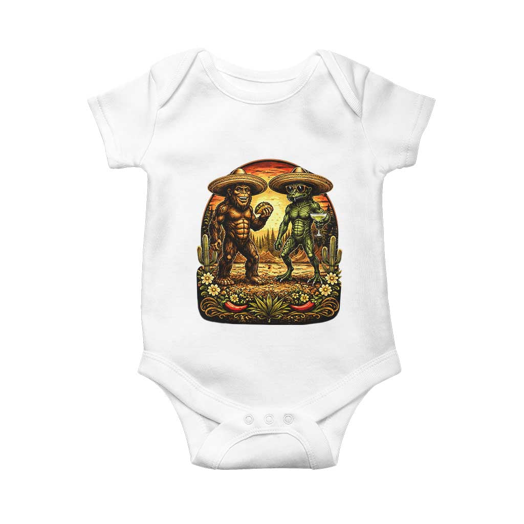 Funny Bigfoot Chupacabra Cinco De Mayo Baby Onesie Cryptid Lover Gift