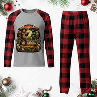Funny Bigfoot Chupacabra Cinco De Mayo Plaid Pajama Set Cryptid Lover Gift