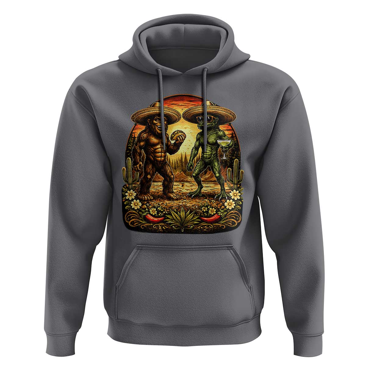 Funny Bigfoot Chupacabra Cinco De Mayo Hoodie Cryptid Lover Gift