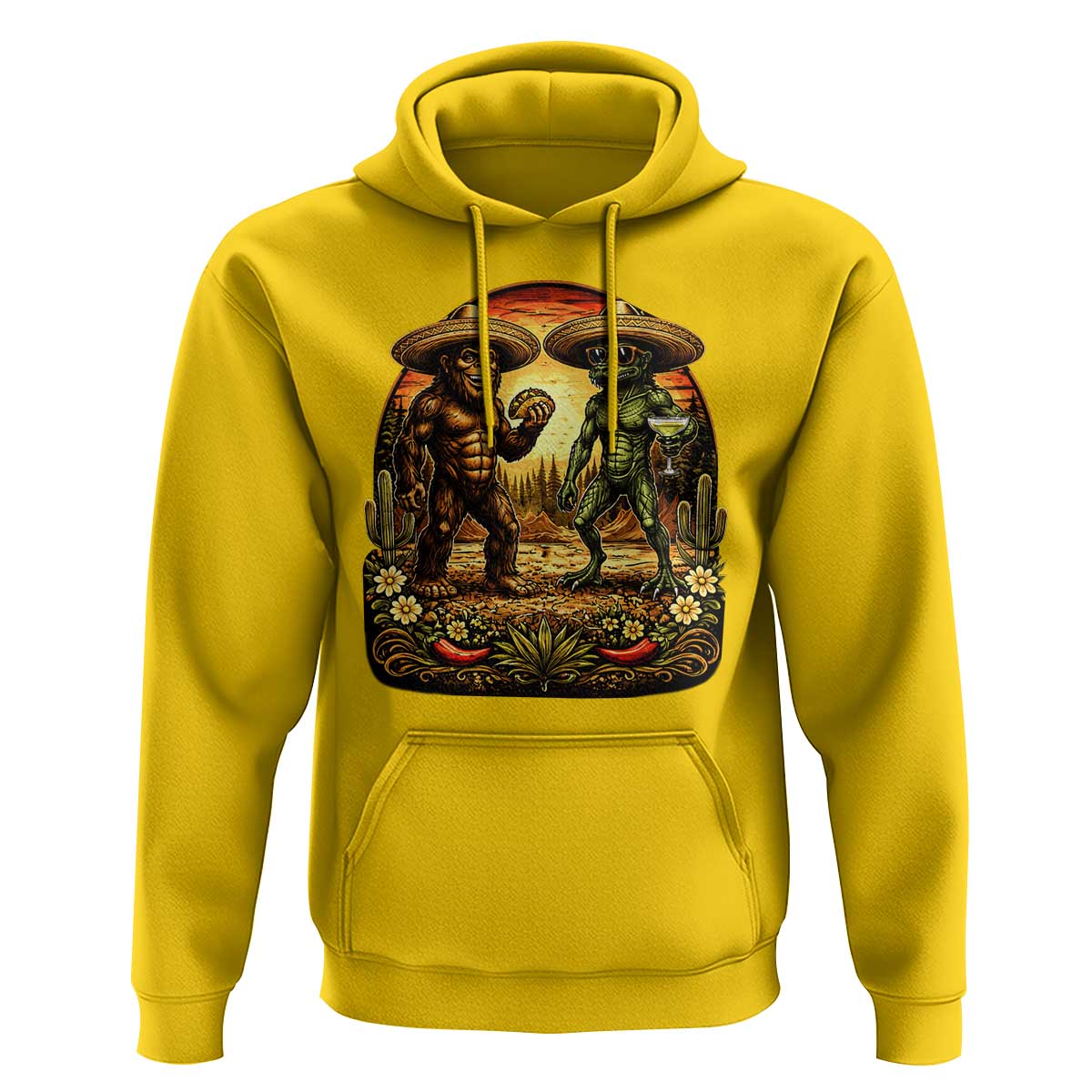 Funny Bigfoot Chupacabra Cinco De Mayo Hoodie Cryptid Lover Gift