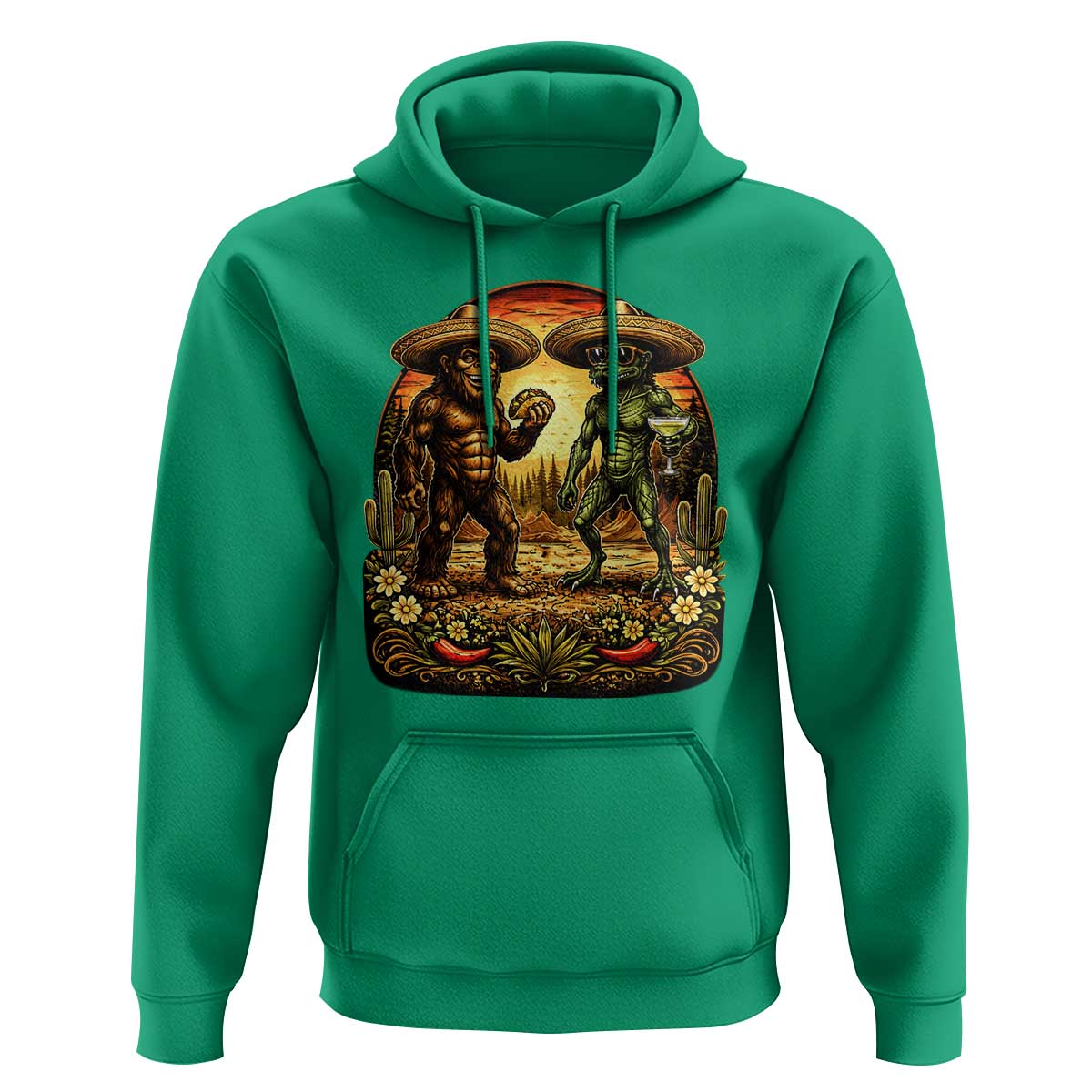 Funny Bigfoot Chupacabra Cinco De Mayo Hoodie Cryptid Lover Gift