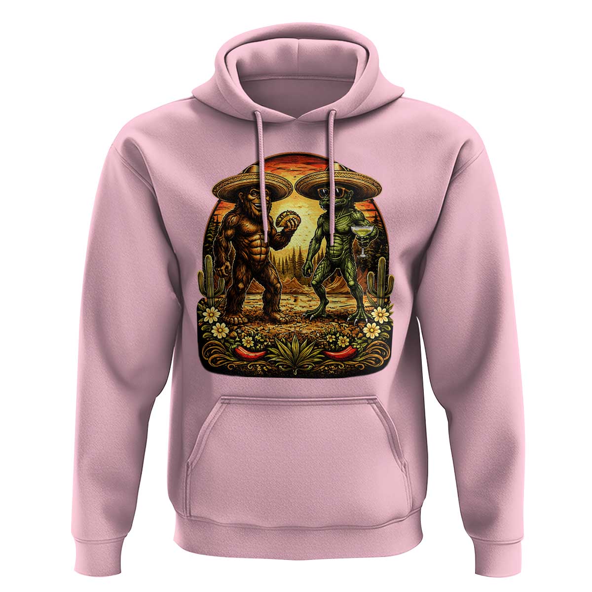 Funny Bigfoot Chupacabra Cinco De Mayo Hoodie Cryptid Lover Gift