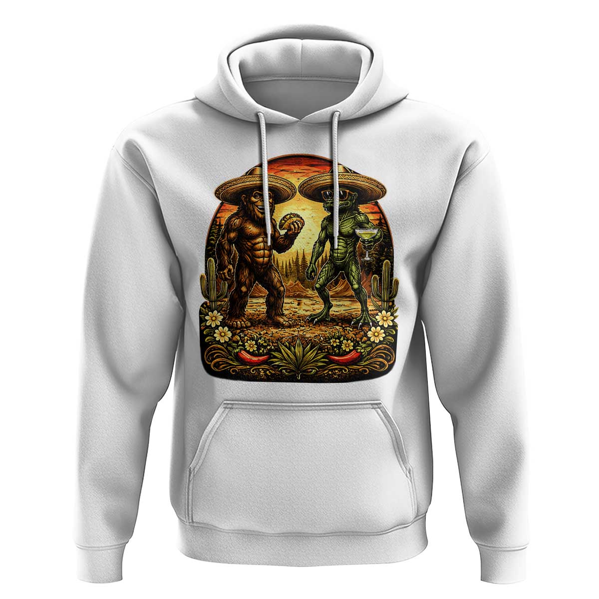 Funny Bigfoot Chupacabra Cinco De Mayo Hoodie Cryptid Lover Gift