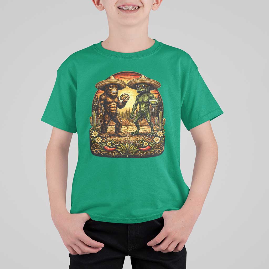 Funny Bigfoot Chupacabra Cinco De Mayo T Shirt For Kid Cryptid Lover Gift