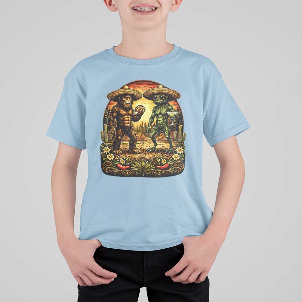 Funny Bigfoot Chupacabra Cinco De Mayo T Shirt For Kid Cryptid Lover Gift