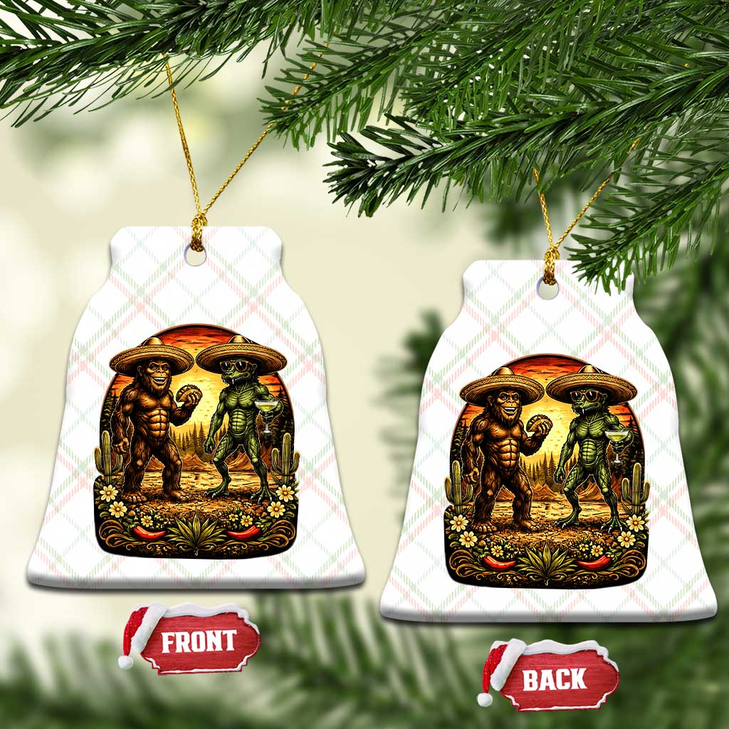 Funny Bigfoot Chupacabra Cinco De Mayo Ceramic Ornament Cryptid Lover Gift