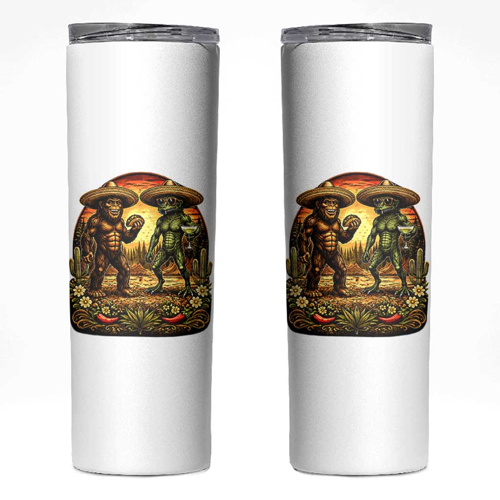 Funny Bigfoot Chupacabra Cinco De Mayo Skinny Tumbler Cryptid Lover Gift