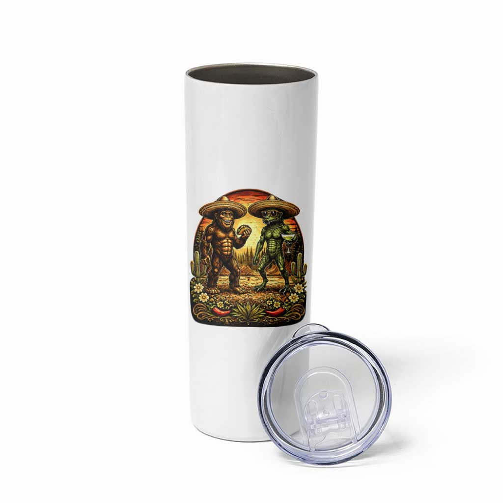 Funny Bigfoot Chupacabra Cinco De Mayo Skinny Tumbler Cryptid Lover Gift