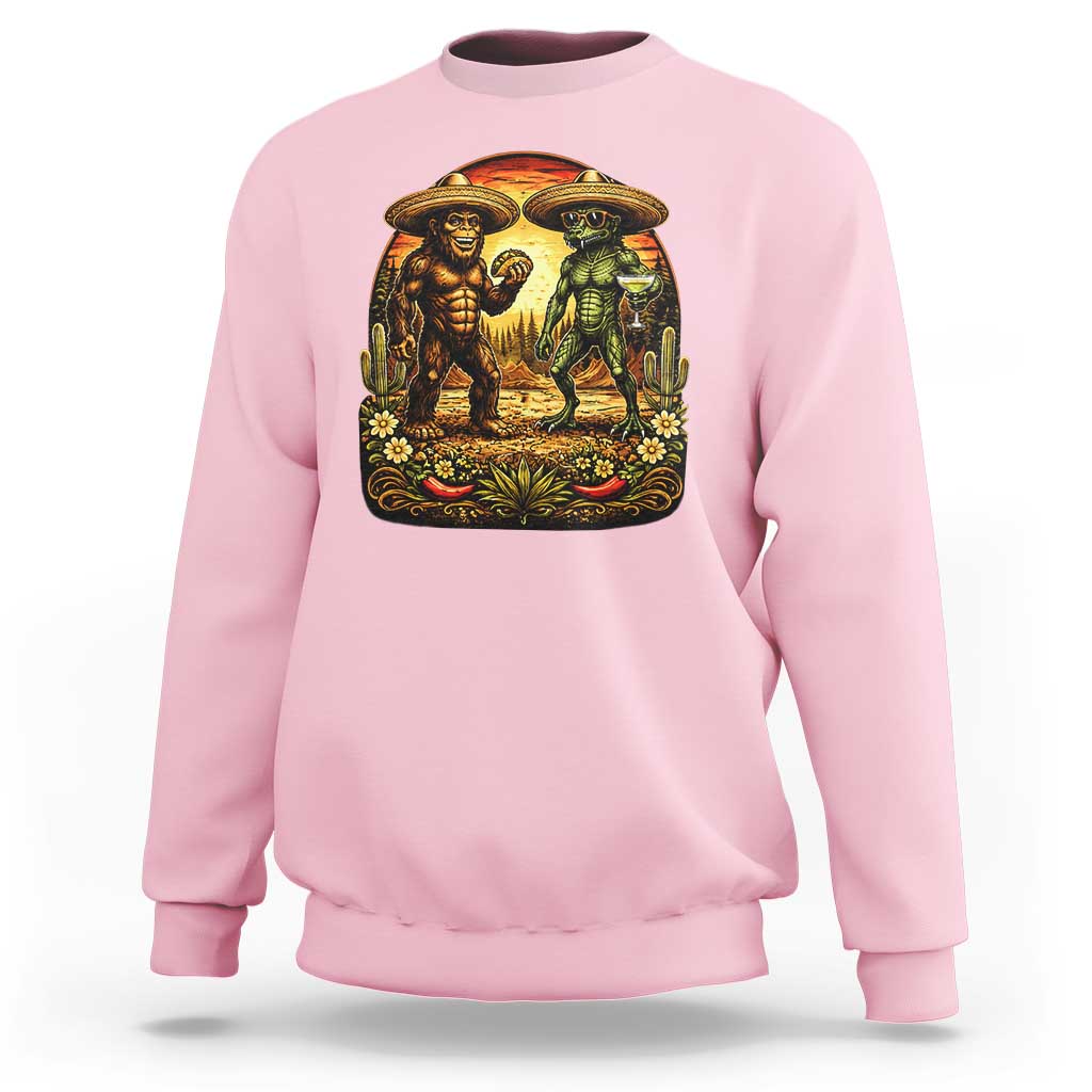 Funny Bigfoot Chupacabra Cinco De Mayo Sweatshirt Cryptid Lover Gift
