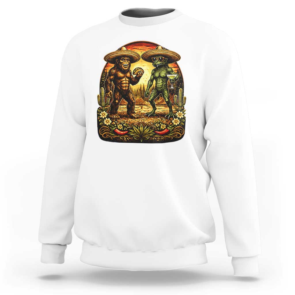 Funny Bigfoot Chupacabra Cinco De Mayo Sweatshirt Cryptid Lover Gift