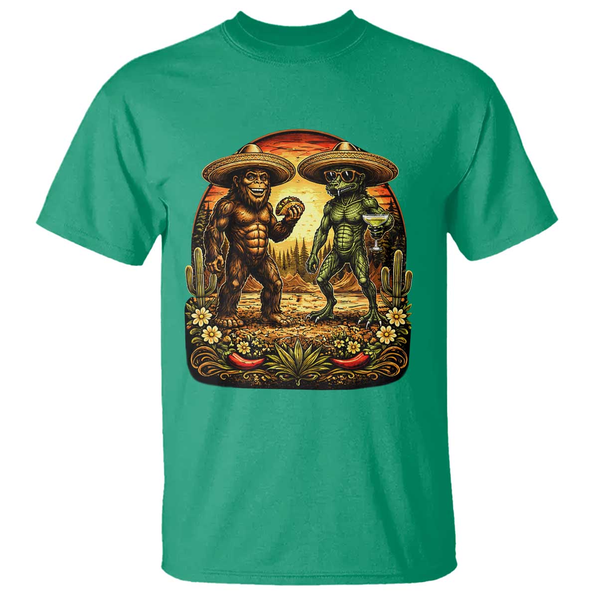 Funny Bigfoot Chupacabra Cinco De Mayo T Shirt Cryptid Lover Gift
