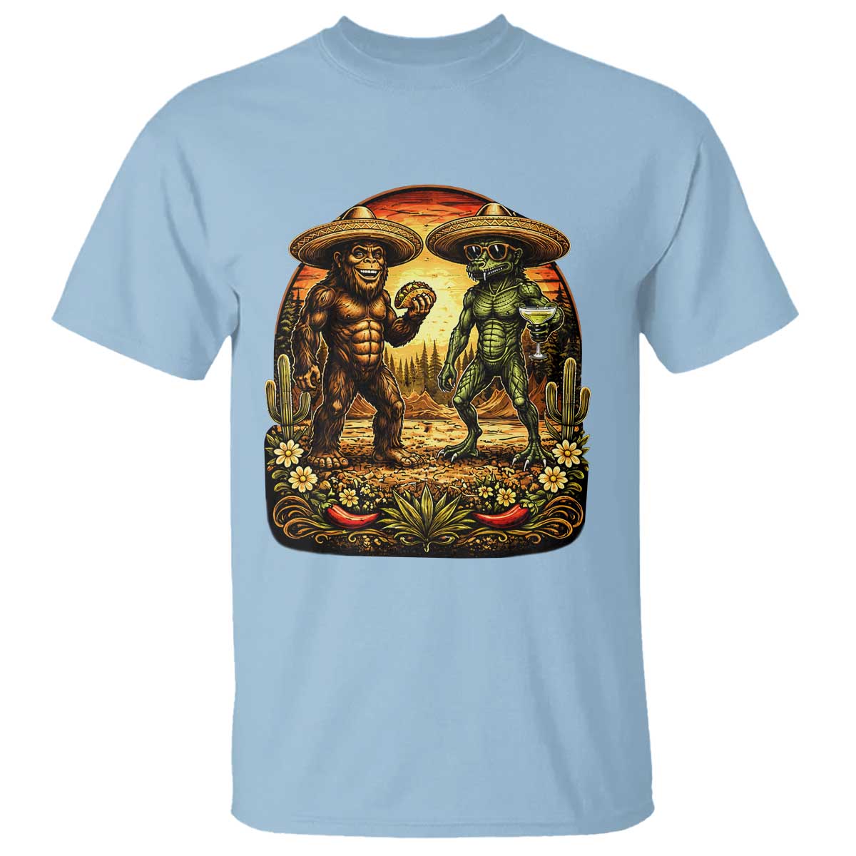 Funny Bigfoot Chupacabra Cinco De Mayo T Shirt Cryptid Lover Gift