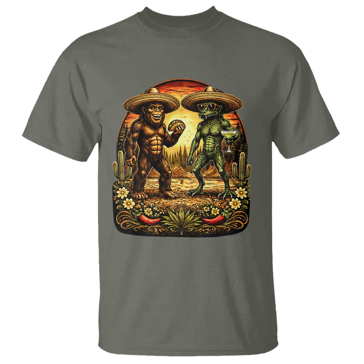 Funny Bigfoot Chupacabra Cinco De Mayo T Shirt Cryptid Lover Gift