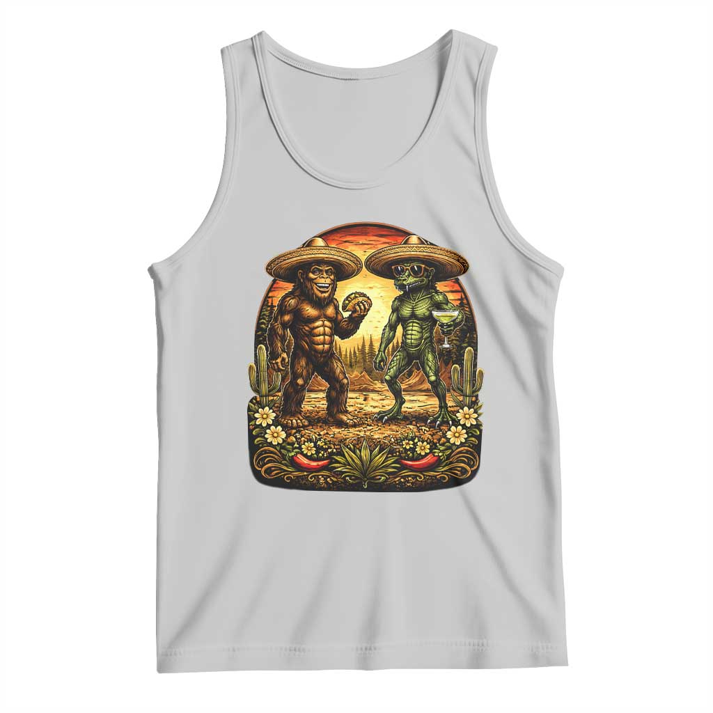 Funny Bigfoot Chupacabra Cinco De Mayo Tank Top Cryptid Lover Gift