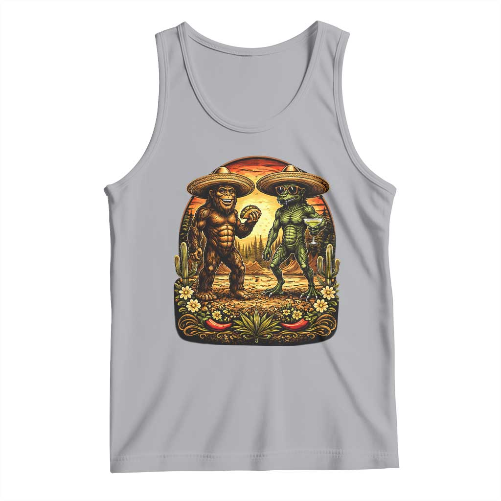 Funny Bigfoot Chupacabra Cinco De Mayo Tank Top Cryptid Lover Gift