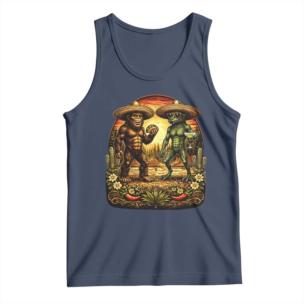 Funny Bigfoot Chupacabra Cinco De Mayo Tank Top Cryptid Lover Gift