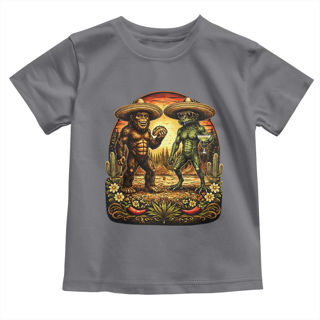 Funny Bigfoot Chupacabra Cinco De Mayo Toddler T Shirt Cryptid Lover Gift