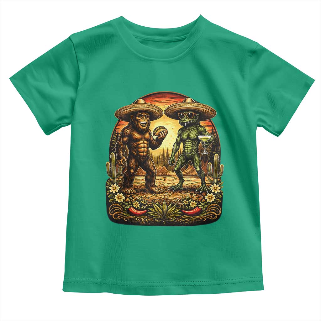 Funny Bigfoot Chupacabra Cinco De Mayo Toddler T Shirt Cryptid Lover Gift