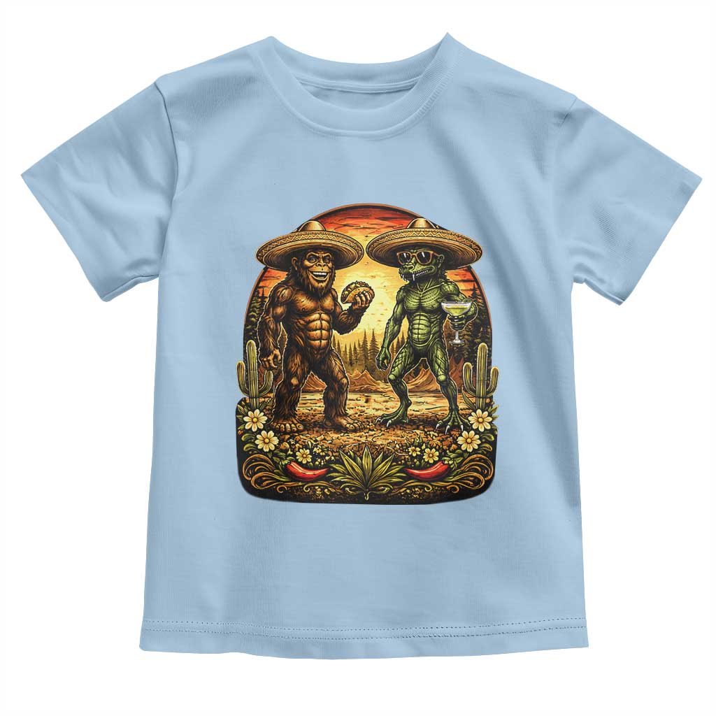 Funny Bigfoot Chupacabra Cinco De Mayo Toddler T Shirt Cryptid Lover Gift